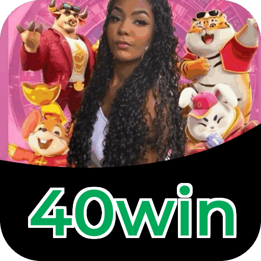 Interface do aplicativo 40win mostrando jogos disponíveis no iOS e Android